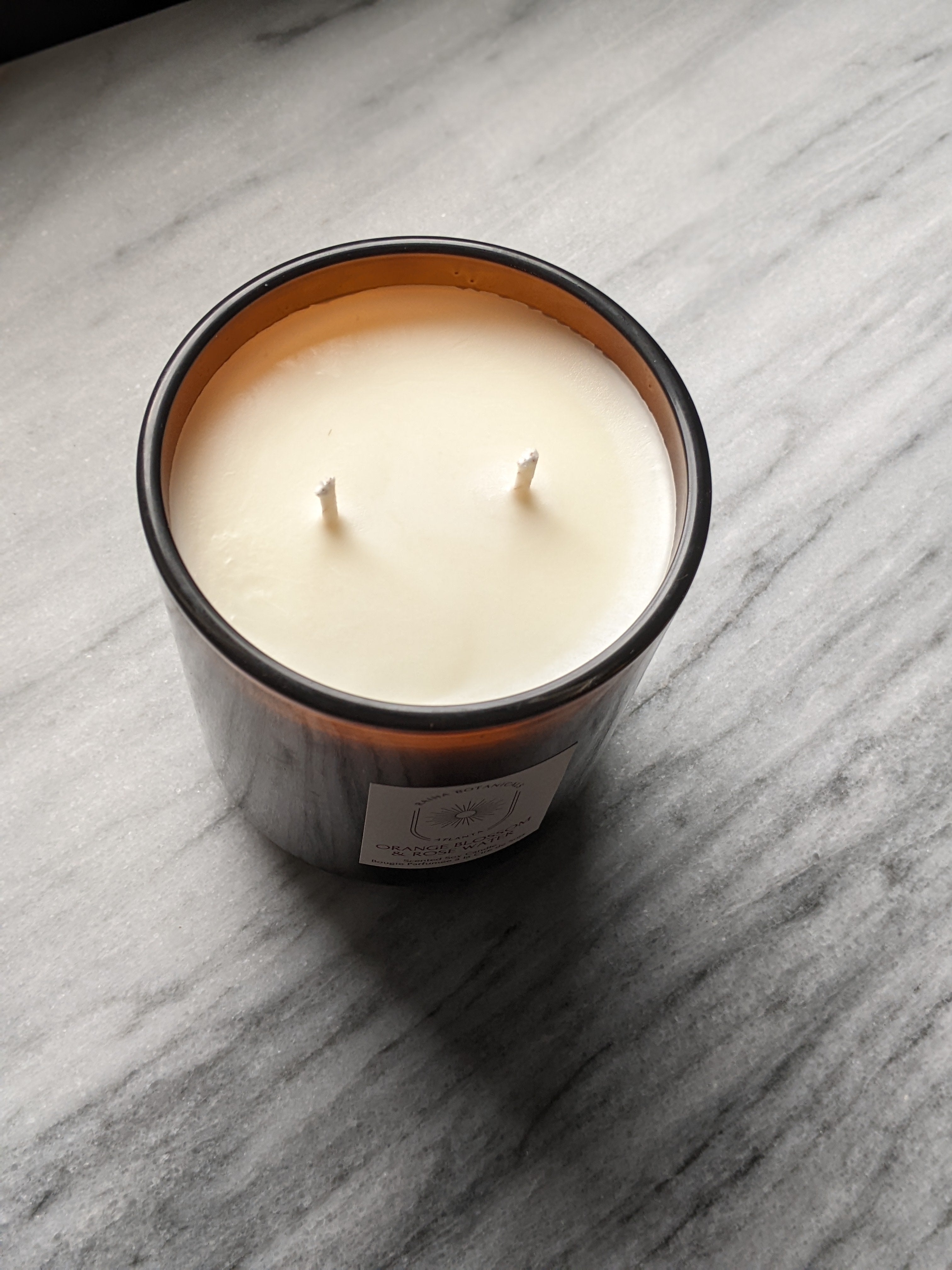 Orange Blossom & Rose Water - Large Amber Soy Candle